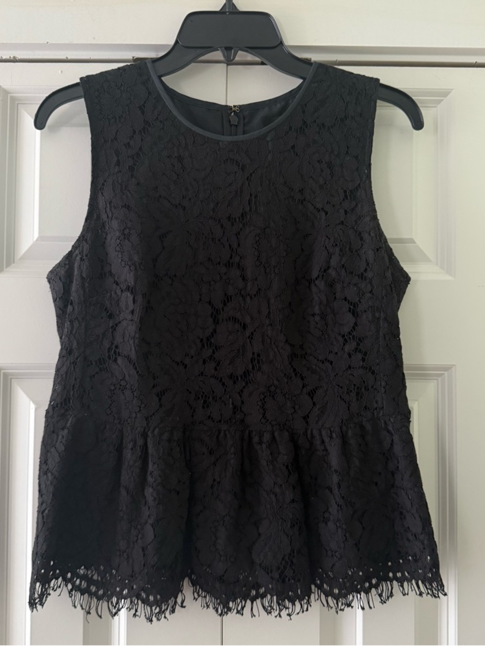 ⭐️ J. Crew Black Lace Peplum Shell